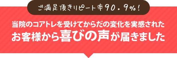 ご満足頂きリピート率90.9%!